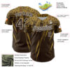 Custom Brown Old Gold-White Distressed Scratch Brush Stroke Authentic Baseball Jersey