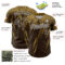 Custom Brown Old Gold-White Distressed Scratch Brush Stroke Authentic Baseball Jersey