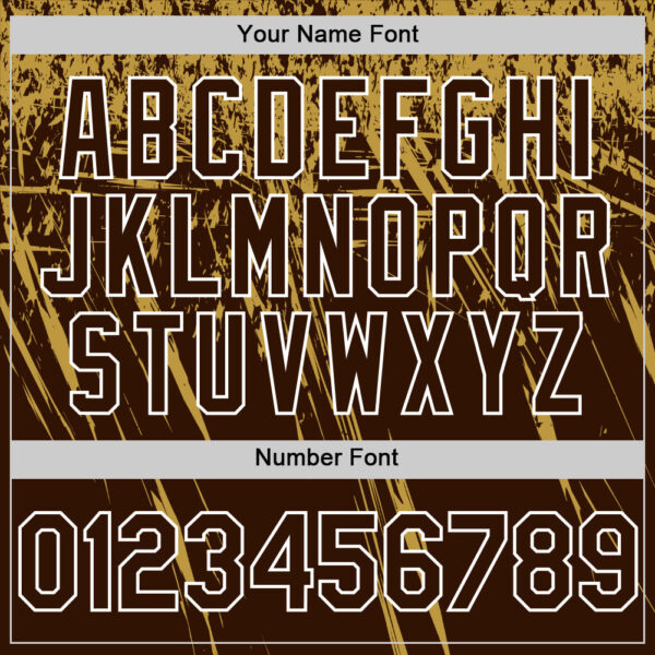 Custom Brown Old Gold-White Distressed Scratch Brush Stroke Authentic Baseball Jersey