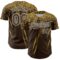 Custom Brown Old Gold-White Distressed Scratch Brush Stroke Authentic Baseball Jersey