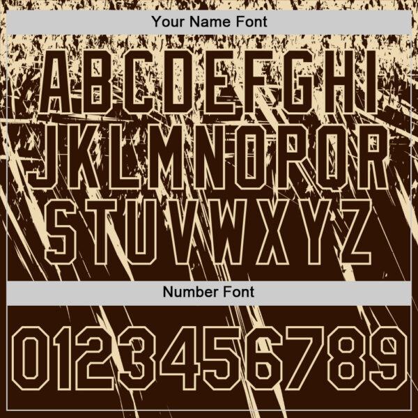 Custom Brown Cream Distressed Scratch Brush Stroke Authentic Baseball Jersey