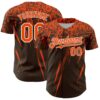 Custom Brown Orange-White Distressed Scratch Brush Stroke Authentic Baseball Jersey
