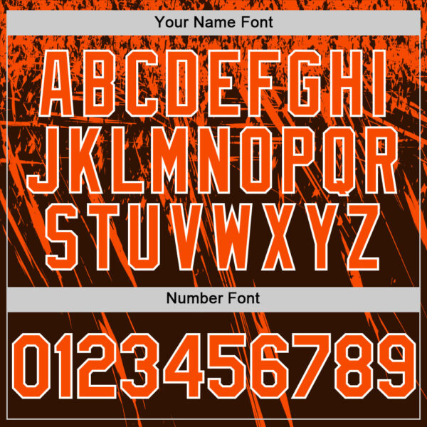 Custom Brown Orange-White Distressed Scratch Brush Stroke Authentic Baseball Jersey