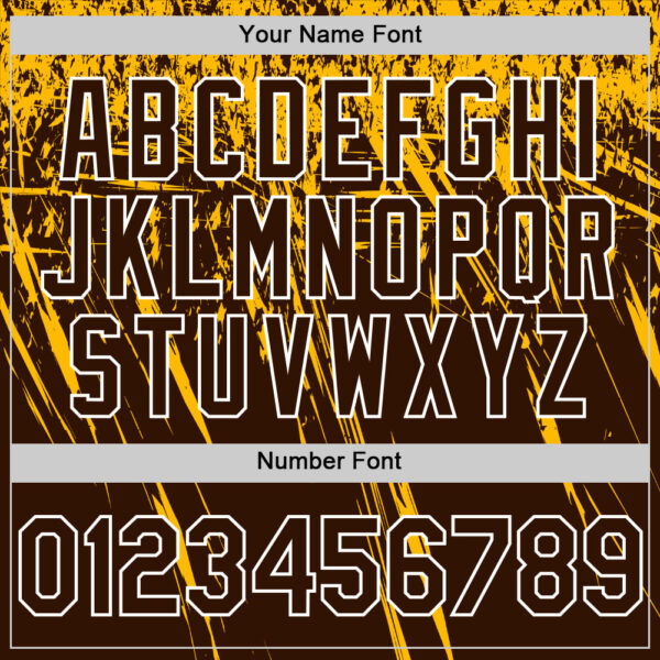 Custom Brown Gold-White Distressed Scratch Brush Stroke Authentic Baseball Jersey