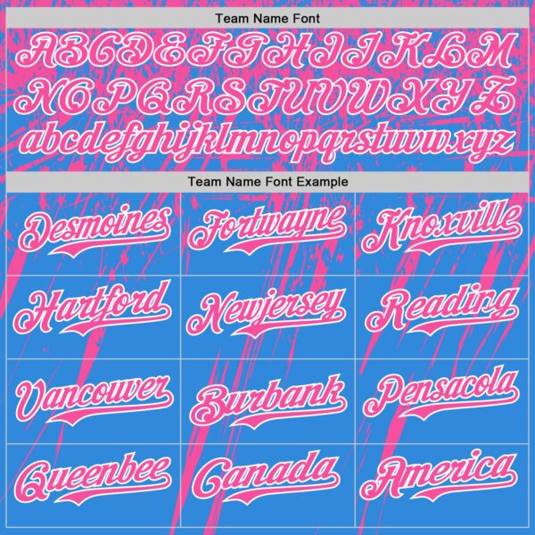 Custom Electric Blue Pink-White Distressed Scratch Brush Stroke Authentic Baseball Jersey