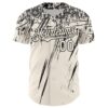 Custom Cream Black Distressed Scratch Brush Stroke Authentic Baseball Jersey