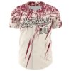 Custom Cream Crimson-Black Distressed Scratch Brush Stroke Authentic Baseball Jersey