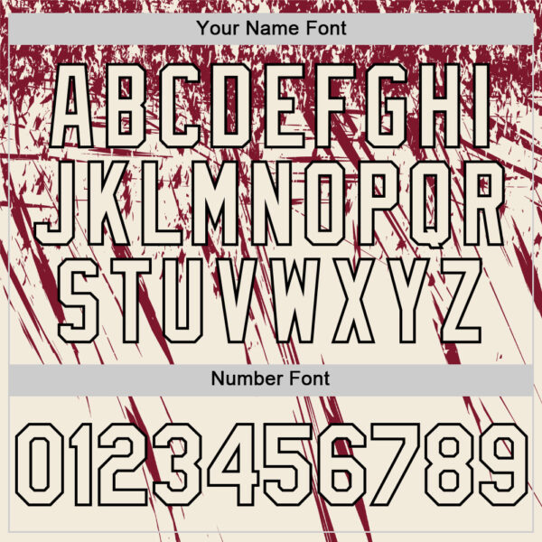 Custom Cream Crimson-Black Distressed Scratch Brush Stroke Authentic Baseball Jersey