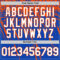 Custom Thunder Blue White-Orange Distressed Scratch Brush Stroke Authentic Baseball Jersey