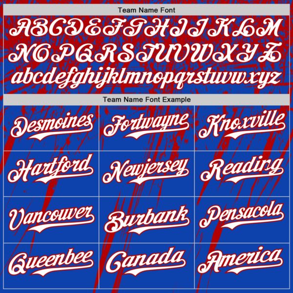 Custom Thunder Blue White-Red Distressed Scratch Brush Stroke Authentic Baseball Jersey