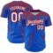 Custom Thunder Blue White-Red Distressed Scratch Brush Stroke Authentic Baseball Jersey