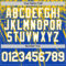 Custom Thunder Blue White-Yellow Distressed Scratch Brush Stroke Authentic Baseball Jersey