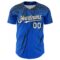 Custom Thunder Blue White-Black Distressed Scratch Brush Stroke Authentic Baseball Jersey
