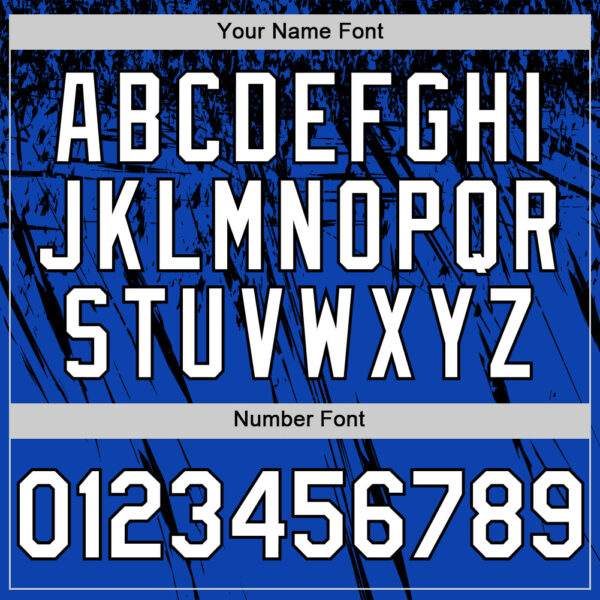 Custom Thunder Blue White-Black Distressed Scratch Brush Stroke Authentic Baseball Jersey