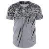 Custom Gray Black Distressed Scratch Brush Stroke Authentic Baseball Jersey