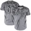Custom Gray Black Distressed Scratch Brush Stroke Authentic Baseball Jersey