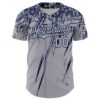 Custom Gray Navy Distressed Scratch Brush Stroke Authentic Baseball Jersey