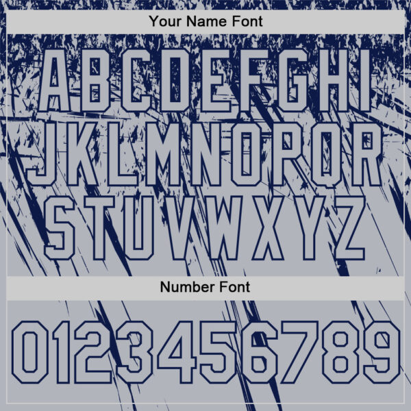 Custom Gray Navy Distressed Scratch Brush Stroke Authentic Baseball Jersey