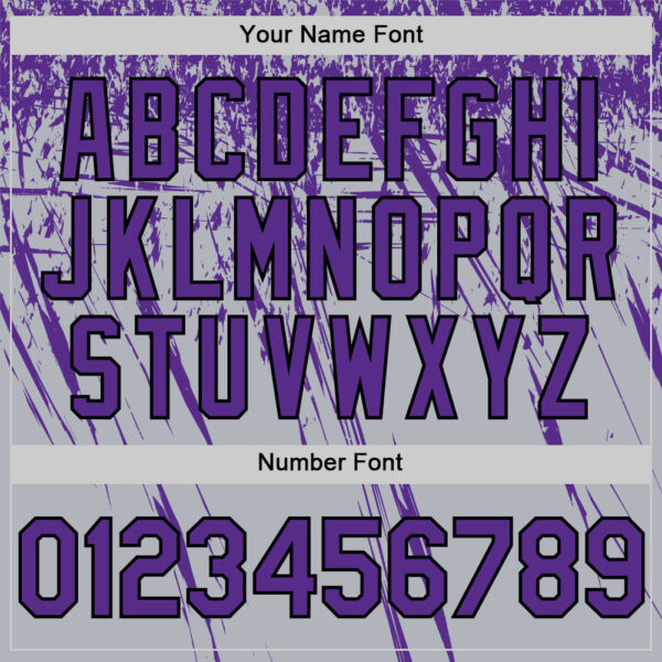 Custom Gray Purple-Black Distressed Scratch Brush Stroke Authentic Baseball Jersey