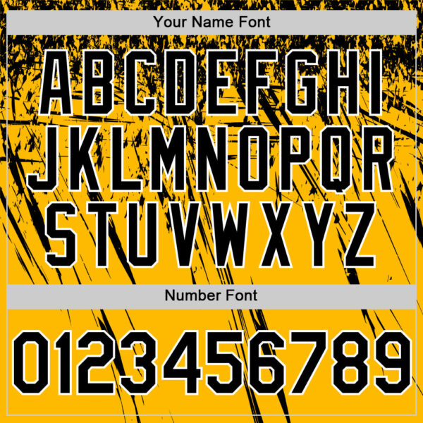 Custom Gold Black-White Distressed Scratch Brush Stroke Authentic Baseball Jersey