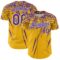 Custom Gold Purple-White Distressed Scratch Brush Stroke Authentic Baseball Jersey