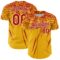 Custom Gold Red-White Distressed Scratch Brush Stroke Authentic Baseball Jersey
