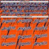 Custom Orange Navy-White Distressed Scratch Brush Stroke Authentic Baseball Jersey