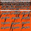 Custom Orange Black-White Distressed Scratch Brush Stroke Authentic Baseball Jersey