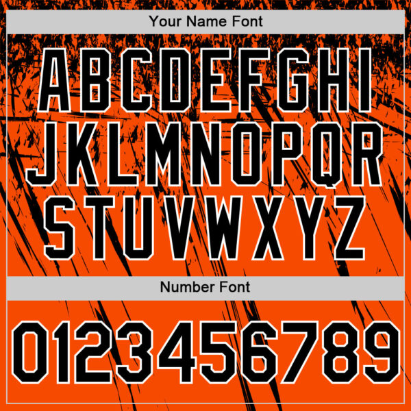 Custom Orange Black-White Distressed Scratch Brush Stroke Authentic Baseball Jersey