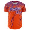 Custom Orange Purple-White Distressed Scratch Brush Stroke Authentic Baseball Jersey