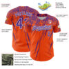 Custom Orange Purple-White Distressed Scratch Brush Stroke Authentic Baseball Jersey