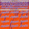 Custom Orange Purple-White Distressed Scratch Brush Stroke Authentic Baseball Jersey