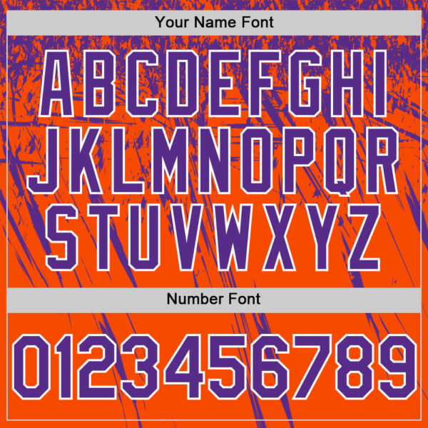 Custom Orange Purple-White Distressed Scratch Brush Stroke Authentic Baseball Jersey