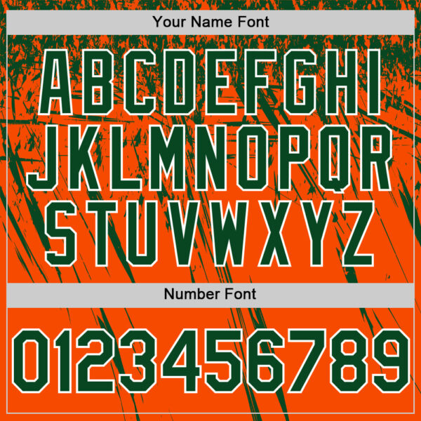 Custom Orange Green-White Distressed Scratch Brush Stroke Authentic Baseball Jersey
