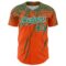 Custom Orange Kelly Green-White Distressed Scratch Brush Stroke Authentic Baseball Jersey