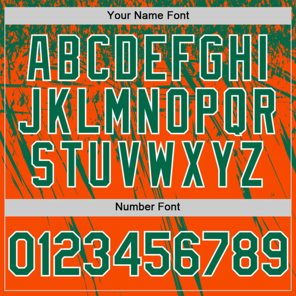 Custom Orange Kelly Green-White Distressed Scratch Brush Stroke Authentic Baseball Jersey