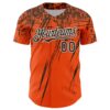 Custom Orange Brown-White Distressed Scratch Brush Stroke Authentic Baseball Jersey
