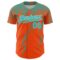Custom Orange Aqua-White Distressed Scratch Brush Stroke Authentic Baseball Jersey