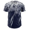 Custom Navy White Distressed Scratch Brush Stroke Authentic Baseball Jersey