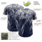 Custom Navy White Distressed Scratch Brush Stroke Authentic Baseball Jersey