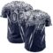 Custom Navy White Distressed Scratch Brush Stroke Authentic Baseball Jersey