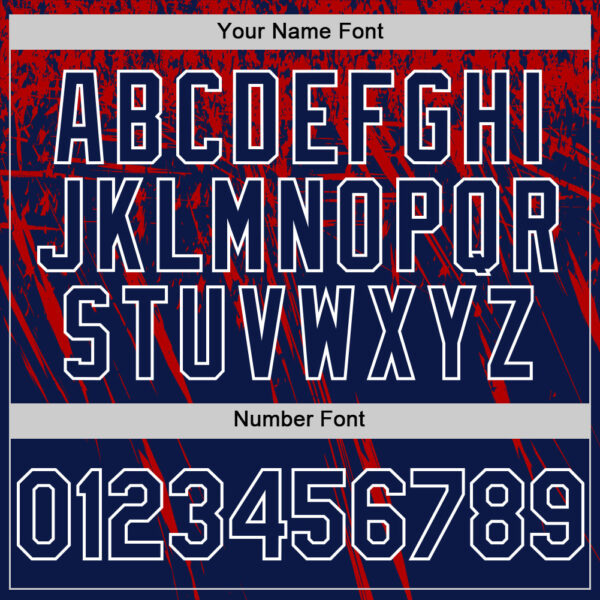 Custom Navy Red-White Distressed Scratch Brush Stroke Authentic Baseball Jersey