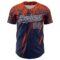 Custom Navy Orange-White Distressed Scratch Brush Stroke Authentic Baseball Jersey