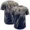 Custom Navy Cream Distressed Scratch Brush Stroke Authentic Baseball Jersey