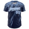 Custom Navy Light Blue-White Distressed Scratch Brush Stroke Authentic Baseball Jersey