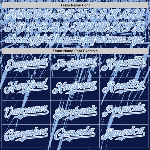 Custom Navy Light Blue-White Distressed Scratch Brush Stroke Authentic Baseball Jersey