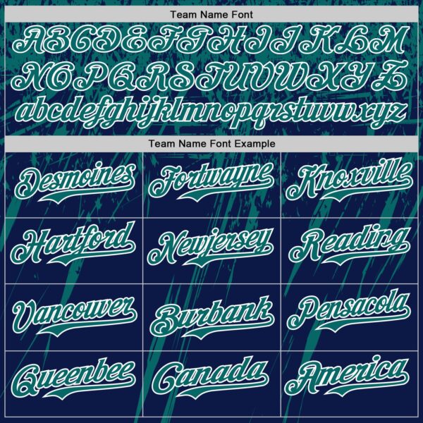 Custom Navy Teal-White Distressed Scratch Brush Stroke Authentic Baseball Jersey