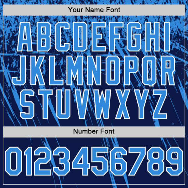 Custom Navy Electric Blue-White Distressed Scratch Brush Stroke Authentic Baseball Jersey