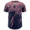Custom Navy Medium Pink Distressed Scratch Brush Stroke Authentic Baseball Jersey
