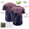 Custom Navy Medium Pink Distressed Scratch Brush Stroke Authentic Baseball Jersey